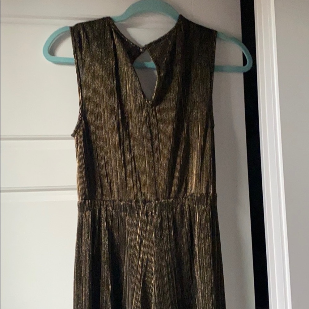 Anthropologie gold jumpsuit